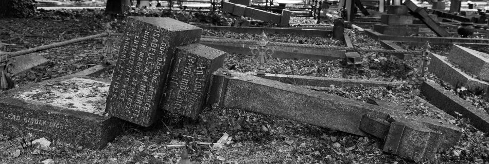 Fallen gravestone